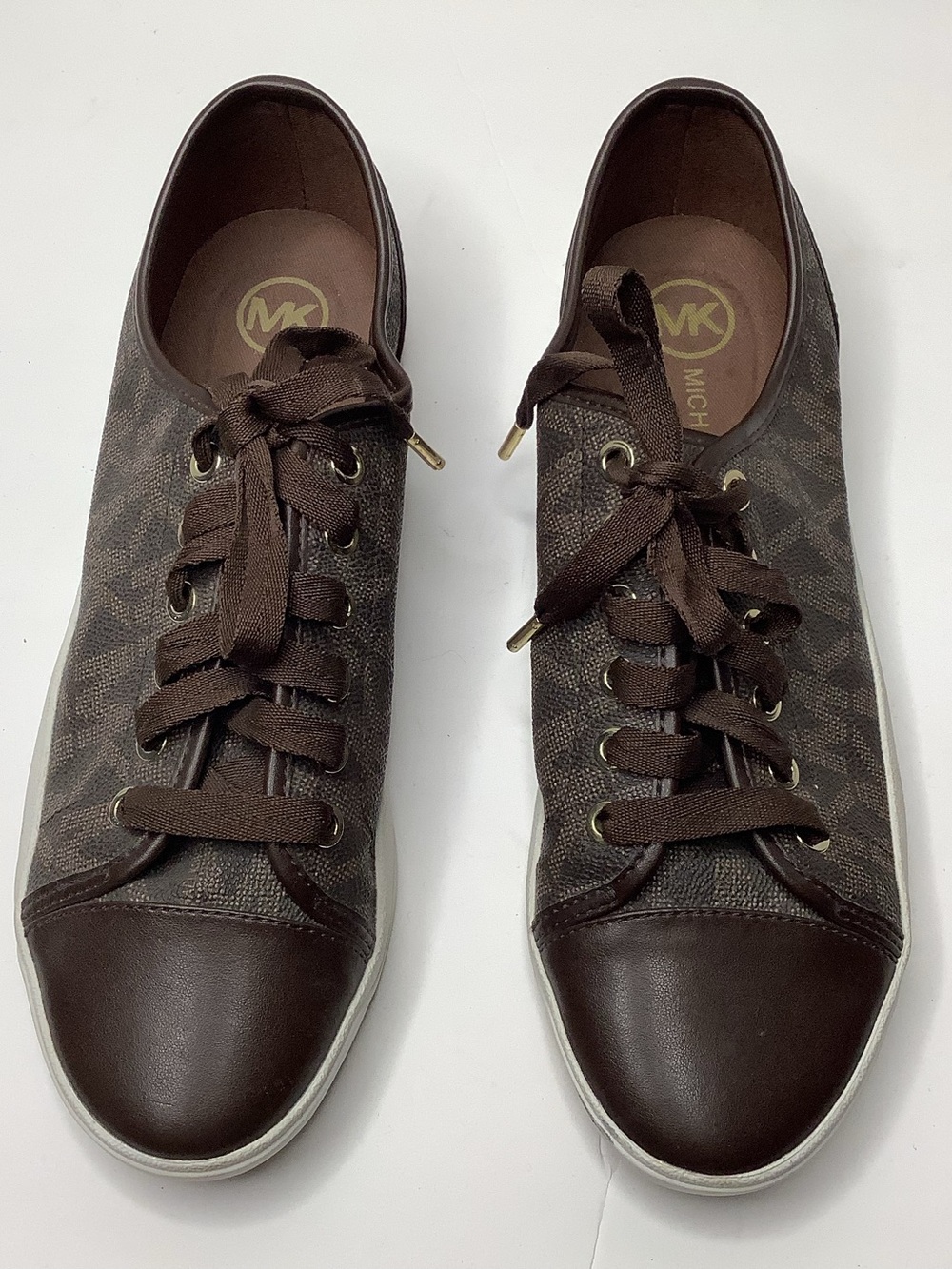 Michael Kors Brown Monogram Low-Top Sneakers